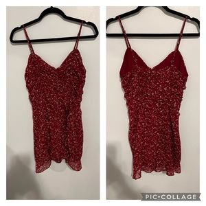 Storia, Red floral shorts jumper, size M